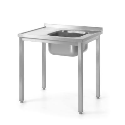 Dřezový stůl – přišroubovaný, hloubka 600 mm, HENDI, Profi Line, Stůl se dřezem na prave straně, 1000x600x(H)850mm | 811573